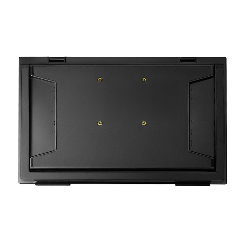 14 Inch Dual Screen Portable Monitor - 1920x2400 Stacked Laptop Display with Dual Mini HDMI rear view showing stand mechanism - VIUSEE