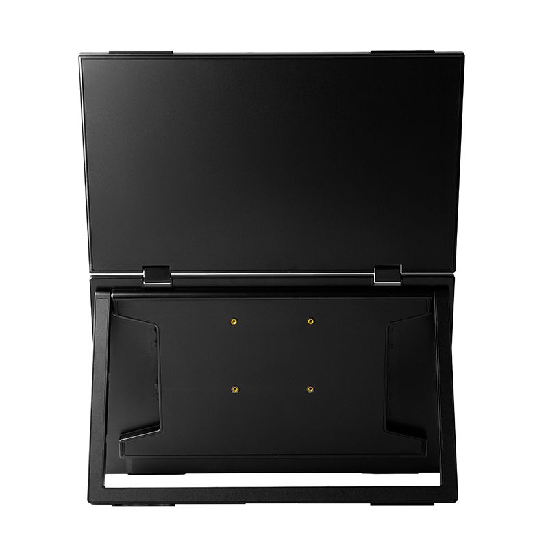 14 Inch Dual Screen Portable Monitor - 1920x2400 Stacked Laptop Display with Dual Mini HDMI connected to laptop in workspace setup - VIUSEE