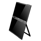 14 Inch Dual Screen Portable Monitor - 1920x2400 Stacked Laptop Display with Dual Mini HDMI angled view showing display and stand - VIUSEE